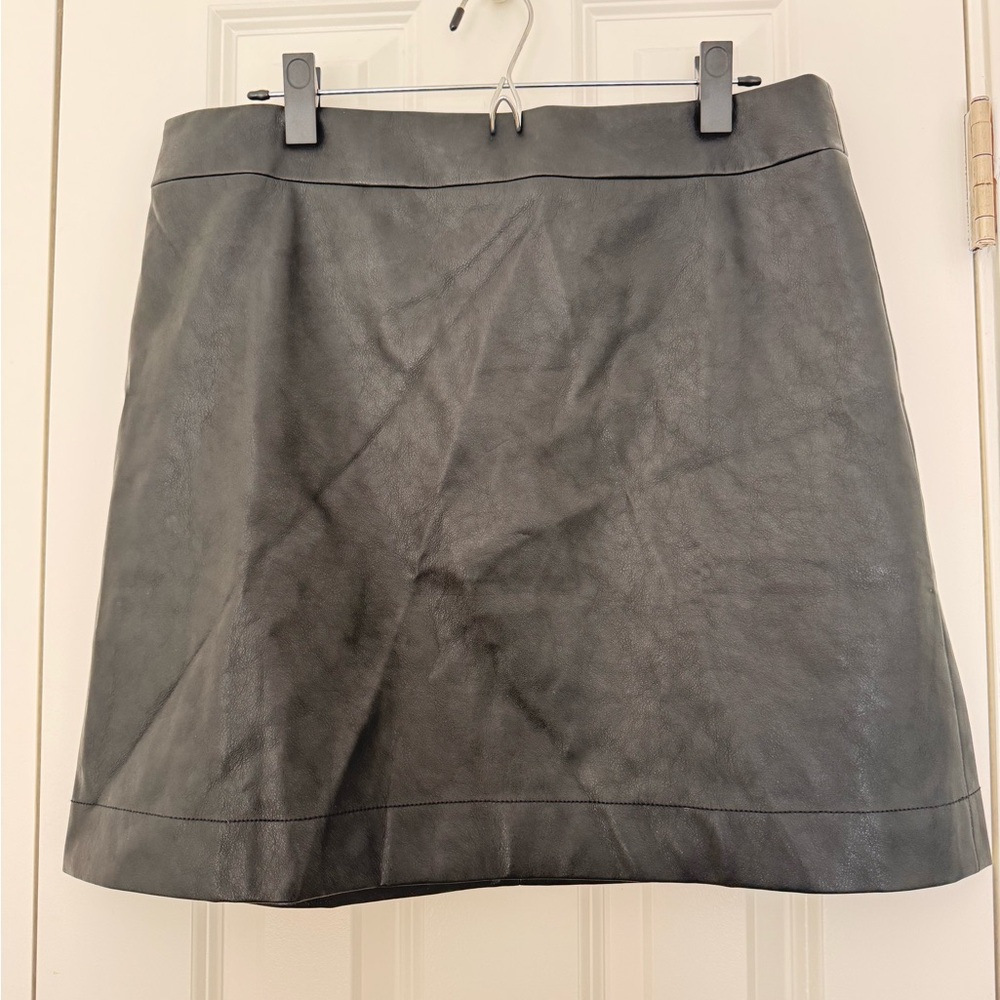 J. Crew Black Faux Leather Mini Skirt